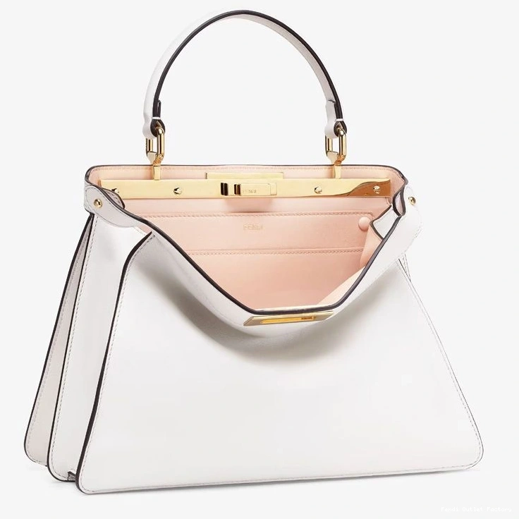 Affordable HOT Medium Fendi Bag Nappa White Laether ISeeU In Peekaboo 0816